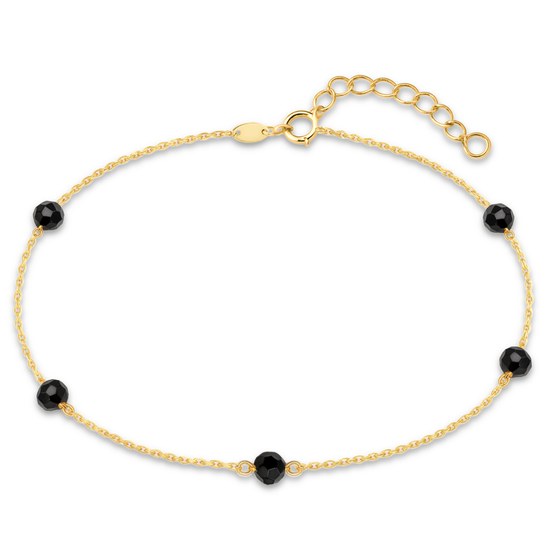 MINET Elegantní zlatý náramek kulička s onyxem Au 585/1000 0,85g