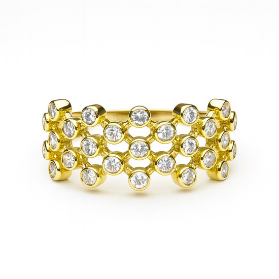 Zlatý prsten se zirkony