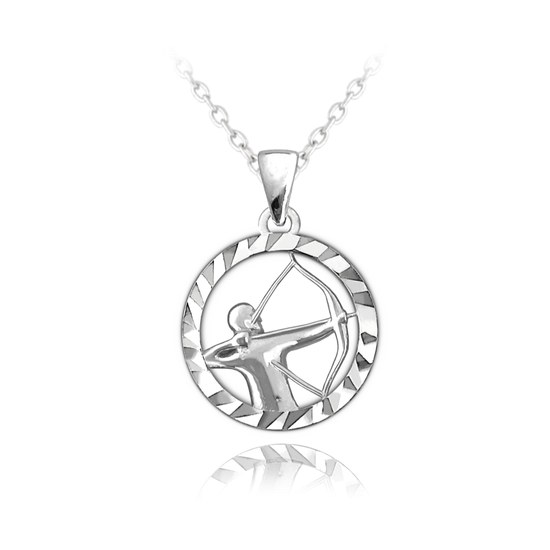 MINET Stříbrný náhrdelník Zodiac zvěrokruh STŘELEC