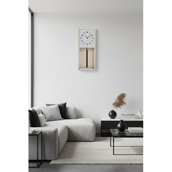 KUBRi 0301B - Kyvadlové hodiny české výroby z masivního dubu v odstínu SONOMA