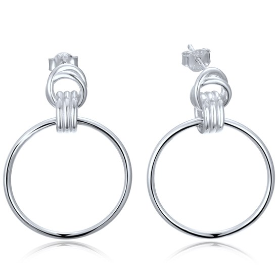 MINET Moderní stříbrné náušnice kruhy