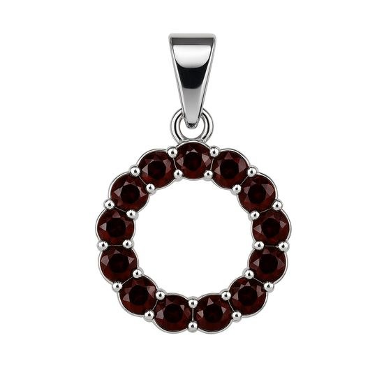 Stříbrný přívěs Kroužek s Granáty