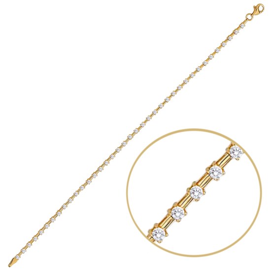 MINET Elengantní zlatý náramek se zirkony Au 585/1000 4,05g