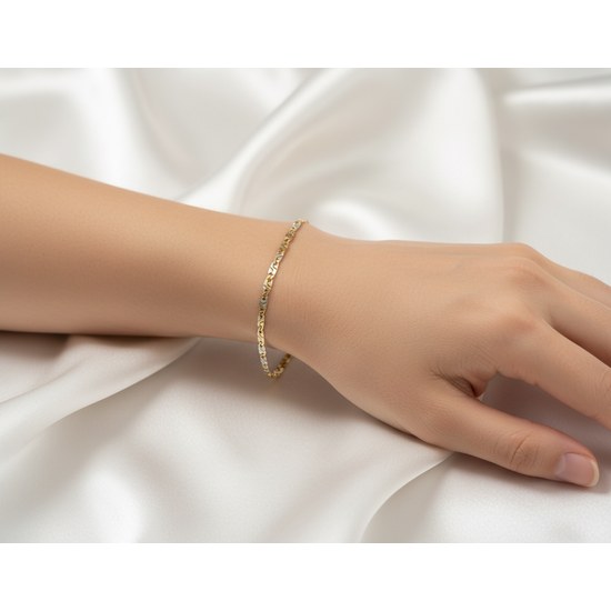 Zlatý 585/1000 náramek vícebarevný žiletky 1080