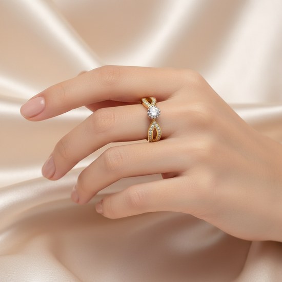 Zlatý prsten se zirkony