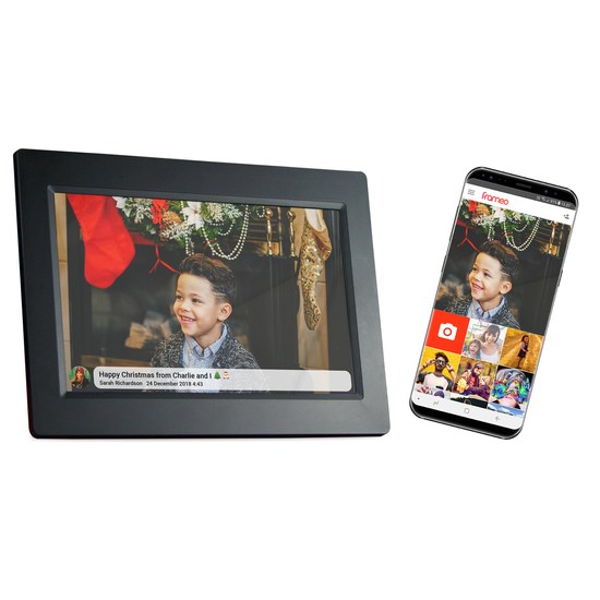 TFA 37.1000.01 - digitální fotorámeček s přesným časem a předpovědí počasí a aplikací Frameo