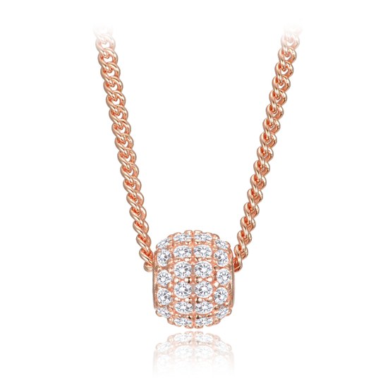 MINET Elegantní pozlacený stříbrný náhrdelník se zirkonem