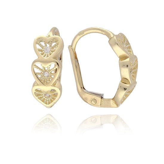 MOISS náušnice ze žlutého zlata SRDCE
