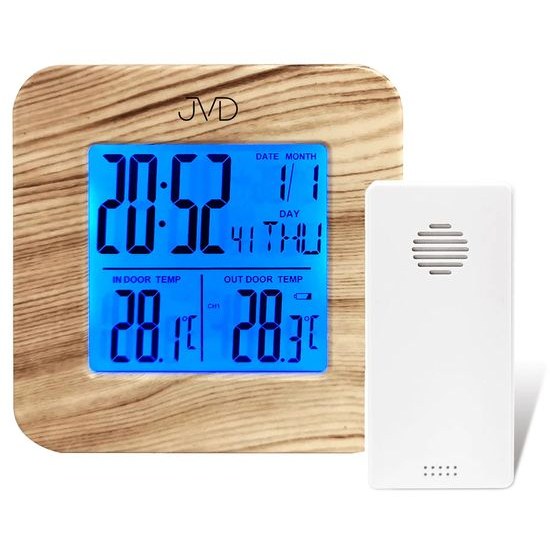 Budík s vnitřní a venkovní teplotou JVD SB2002.1