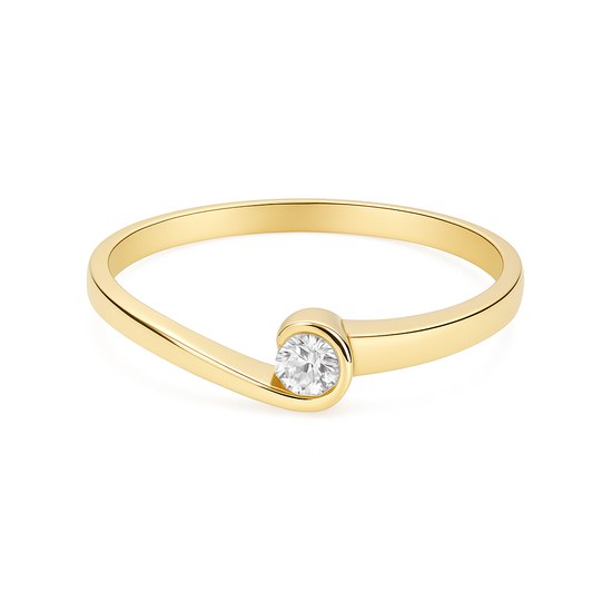 Zlatý 585/1000 prsten se zirkonem 5045