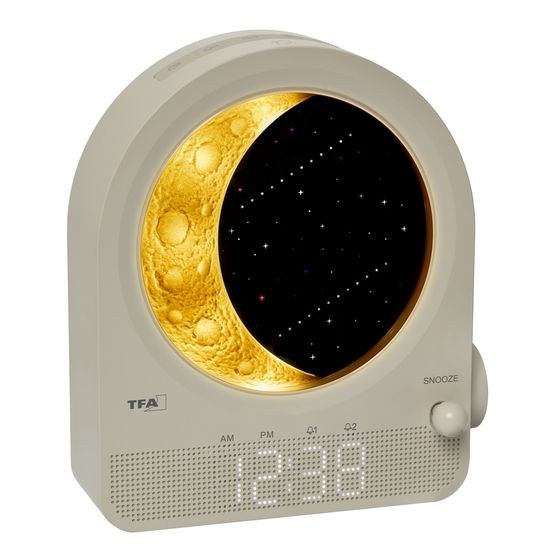 TFA 60.2053.15 - retro světelný budík měsíc a meteory