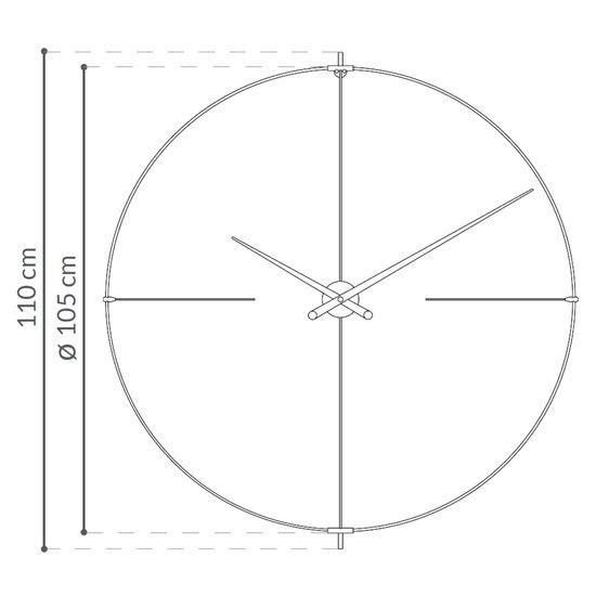 Designové nástěnné hodiny Nomon Bilbao N BilbaoBN černé 110cm