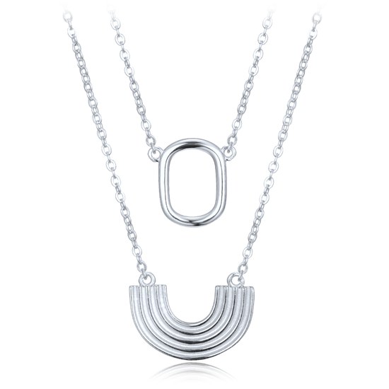 MINET Moderní stříbrný náhrdelník