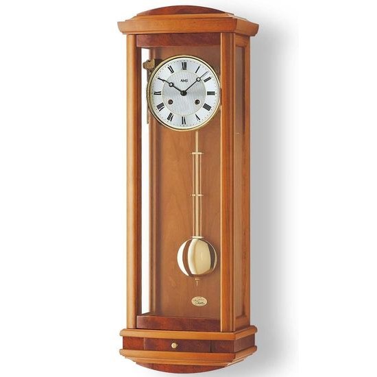 AMS 607/9 - mechanické kyvadlové hodiny od německého výrobce v odstínu třešeň