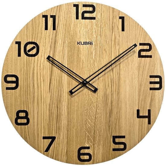 KUBRi 0094 - dubové hodiny české výroby o průměru 44 cm