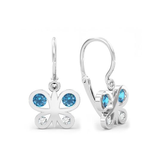 MOISS dětské náušnice z bílého zlata MOTÝL