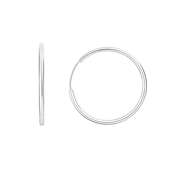 Zlaté 585/1000 náušnice z bílého zlata - kruhy TU-3063