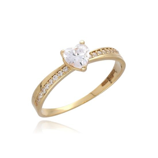 MOISS prsten ze žlutého zlata SRDCE