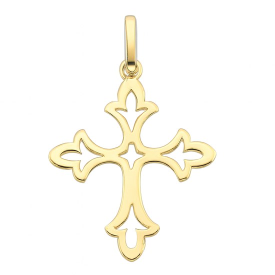 Zlatý 585/1000 přívěs Křížek TU-4030