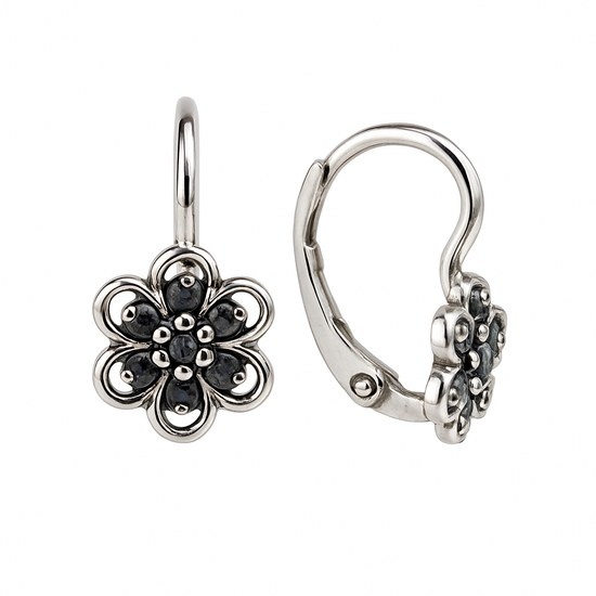 Zlaté náušnice z bílého zlata s kameny klapkové