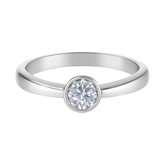 Zlatý 585/1000 prsten z bílého zlata se zirkonem 5001BK