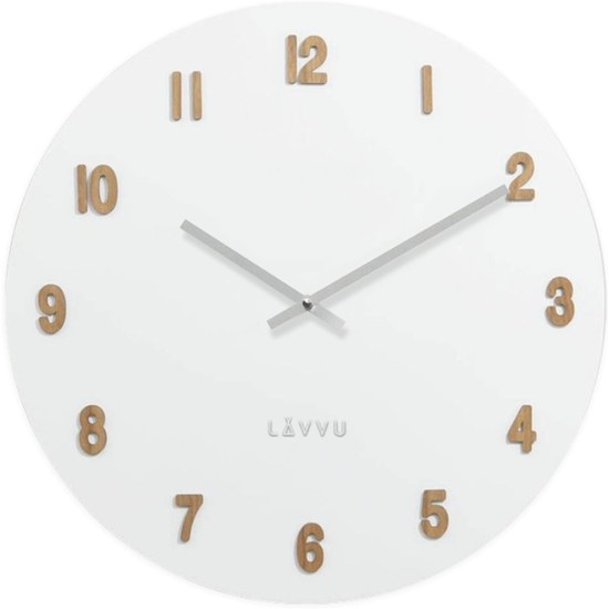 Velké bílé dřevěné hodiny LAVVU WHITE LCT4070