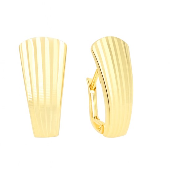 Zlaté 585/1000 náušnice s gravírováním - klapkové TU-3023