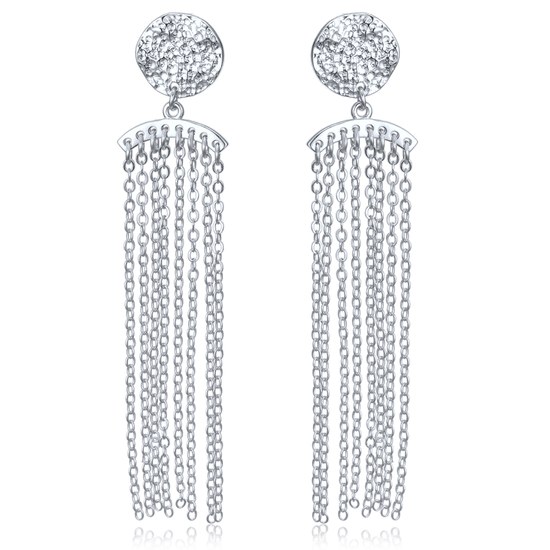 MINET Řetízkové stříbrné visací náušnice