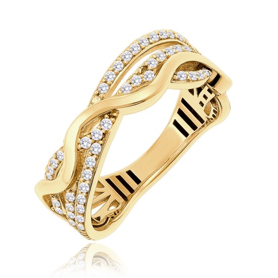 MINET Luxusní zlatý prsten s bílým zirkonem Au 585/1000 vel. 63 - 3,35g