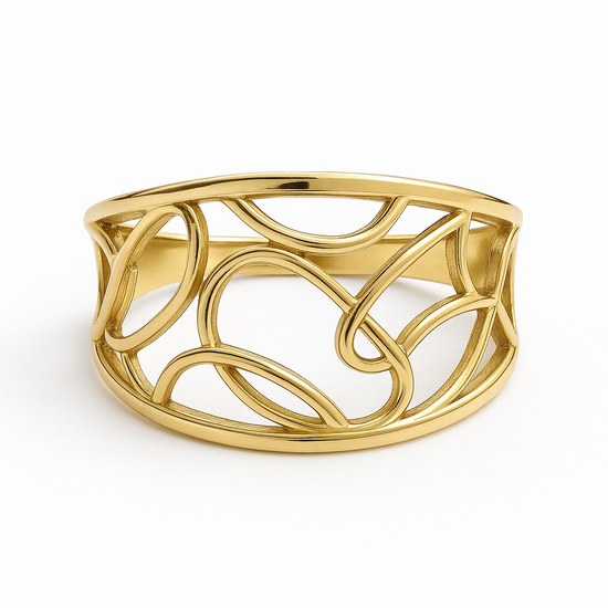 Zlatý prsten s ozdobným výřezem