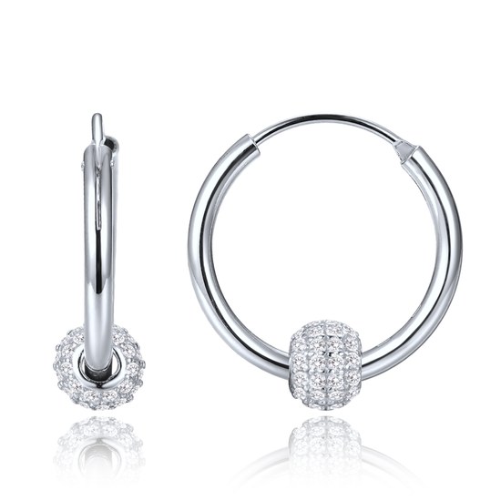 MINET Elegantní stříbrné náušnice se zirkony