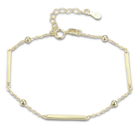 MINET Pozlacený stříbrný náramek s tyčkami, kuličkami