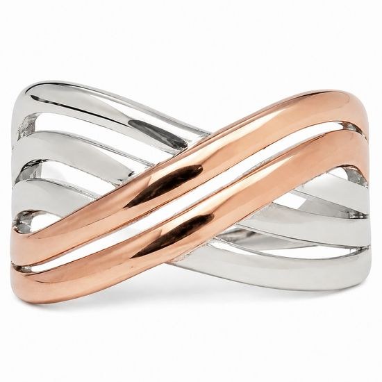 Stříbrný prsten bílý s rosegold