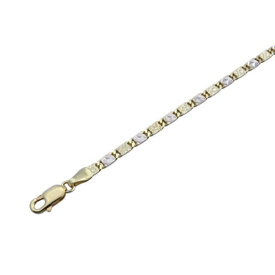 Zlatý 585/1000 řetízek vícebarevný žiletkový 1099