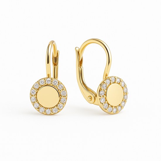 Zlaté náušnice se zirkony klapkové