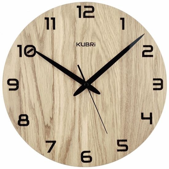 KUBRi HRC0029A - Dubové hodiny řízené signálem s tichým chodem