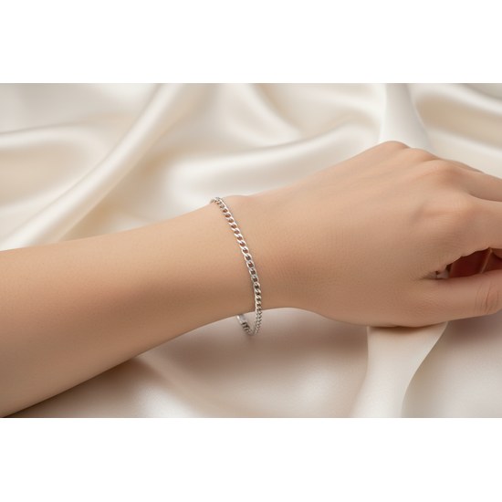 Zlatý 585/1000 náramek z bílého zlata panzer 1245