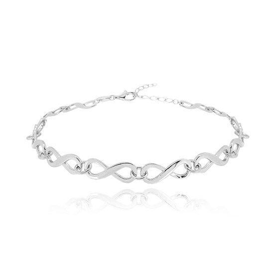 MINET Stříbrný náramek NEKONEČNO