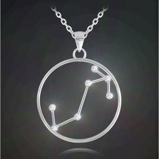 MINET Stříbrný náhrdelník Stars zvěrokruh ŠTÍR Czech Crystal
