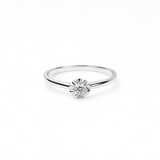 Zlatý 585/1000 prsten z bílého zlata s briliantem 386.2602 0,02ct