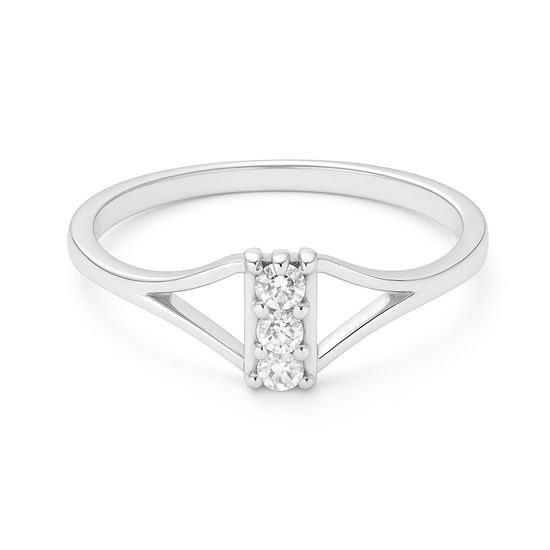 Zlatý prsten z bílého zlata s kameny