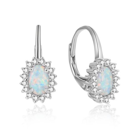 MOISS stříbrné náušnice OPÁL