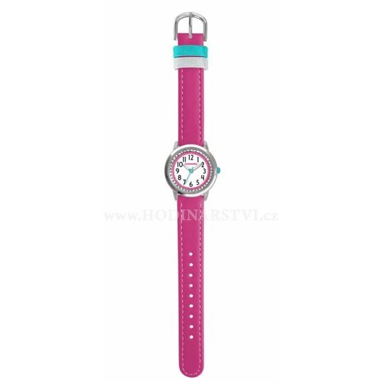 Tmavě růžové třpytivé dívčí hodinky se kamínky CLOCKODILE SPARKLE CWG5093