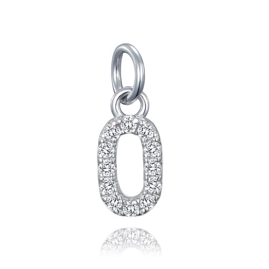 MINET Stříbrný přívěs písmenko "O" vykládané zirkony