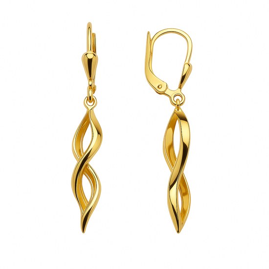 Zlaté visací náušnice klapkové