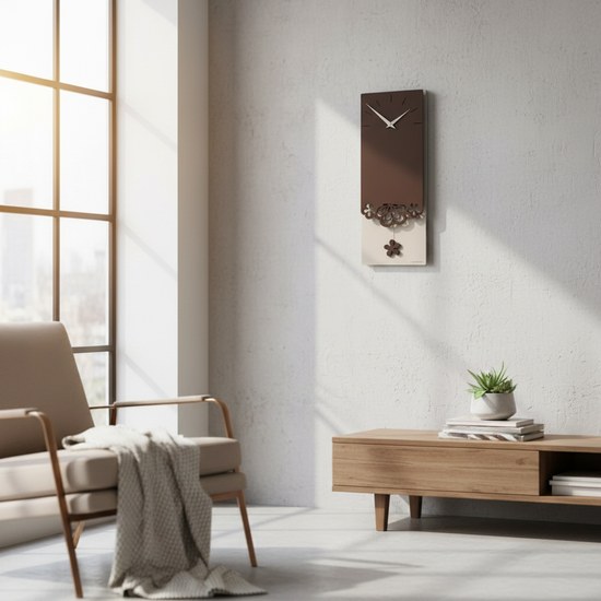 Hodiny CalleaDesign 56-11-1-69 Merletto Pendulum 59 cm čokoládová