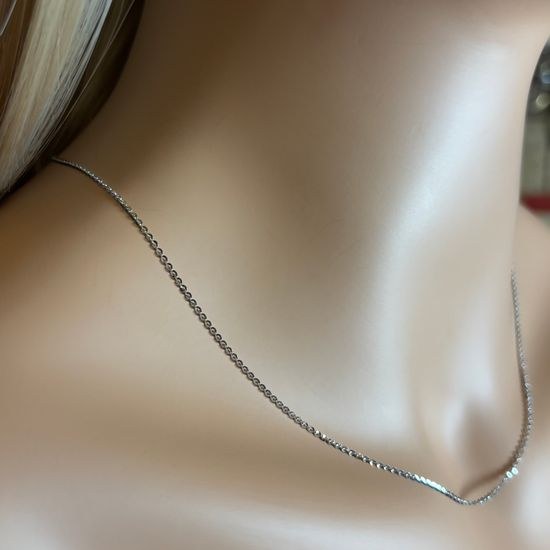 Zlatý 585/1000 řetízek z bílého zlata anker 1103