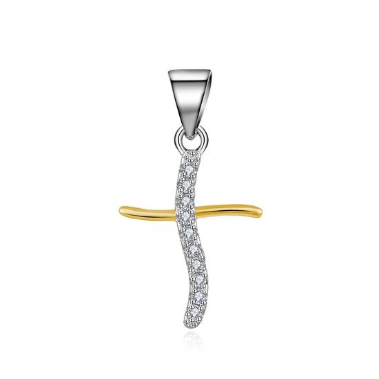 MOISS stříbrný přívěsek KŘÍŽ GOLD