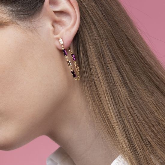 Stříbrné zlacené náušnice Victoria Cruz A3673-11DT