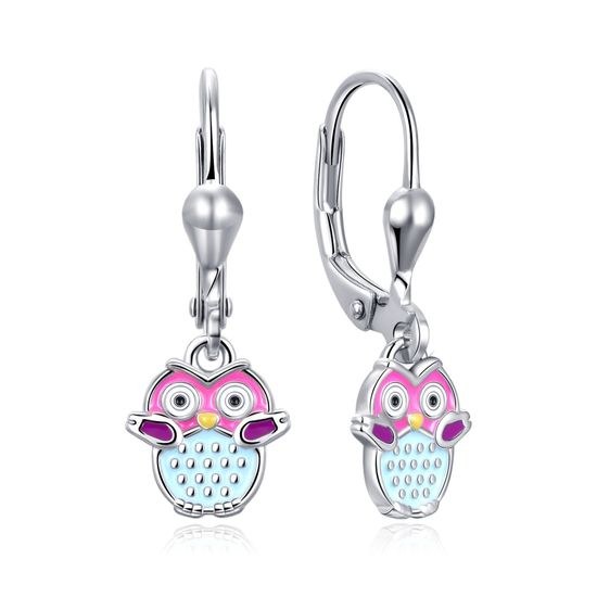 MOISS dětské stříbrné náušnice SMALT SOVA